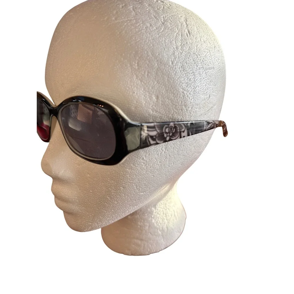 Calabria Bifocul Reading Sunglasses Black Floral Print Oval ‎ R643 +1.75 Women